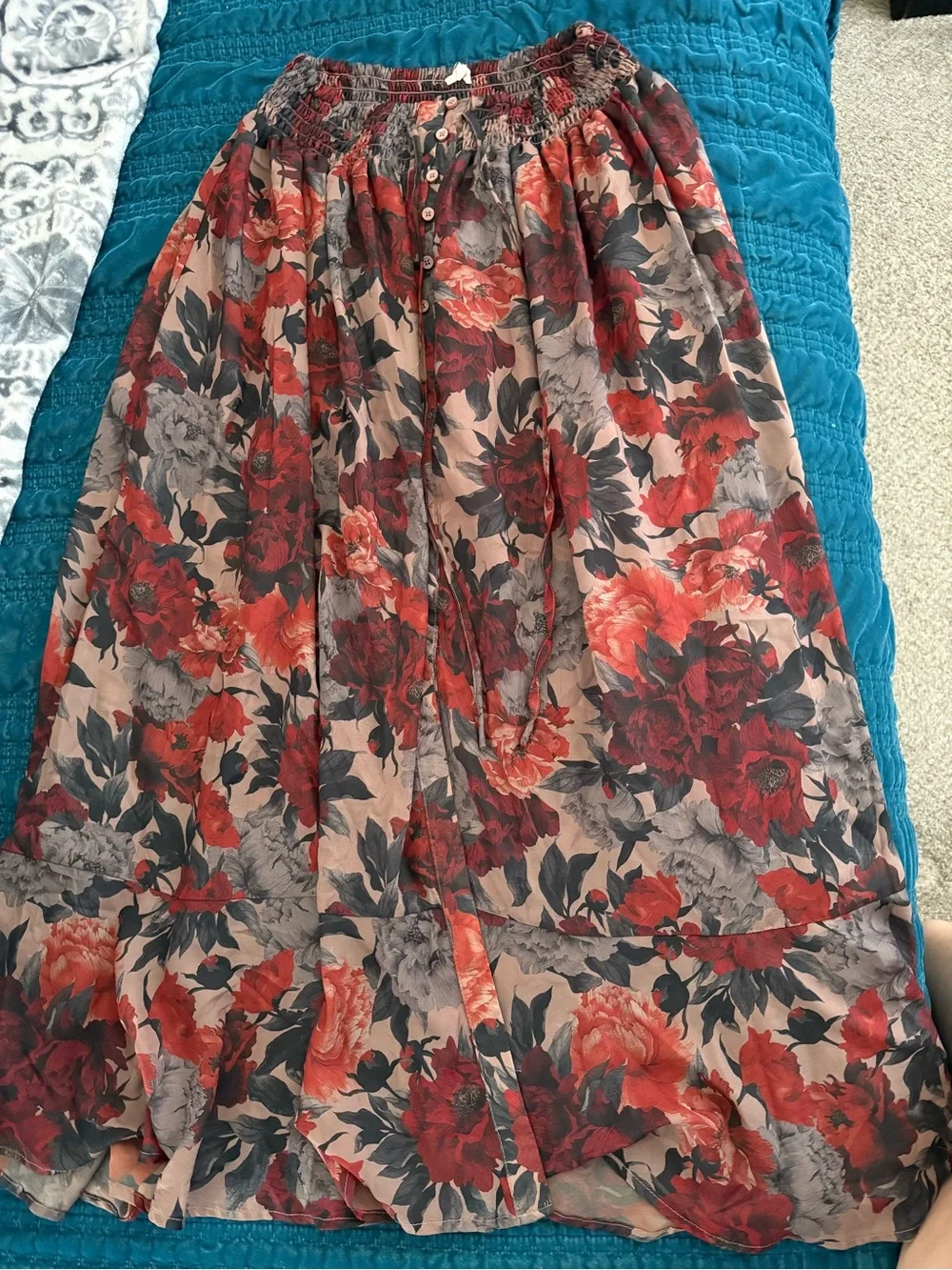 Promesa Red Floral Lightweight Women’s Scarf